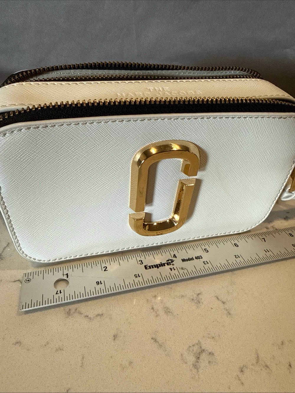 Marc Jacobs Cream Snapshot Crossbody with Red Polka Dot Strap - Picture 11 of 16